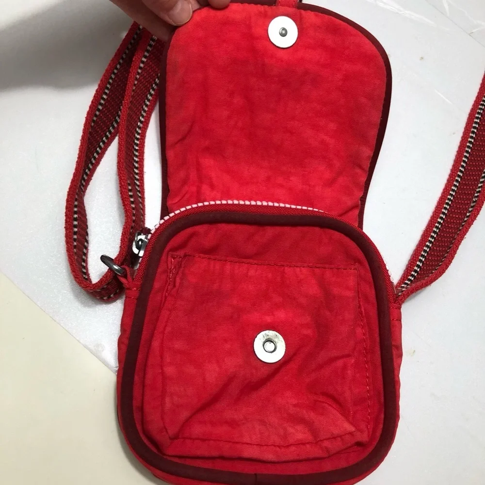 Kipling Small Nylon Red Crossbody Bag With Adjustable Strap Red - Picture 3 of 9